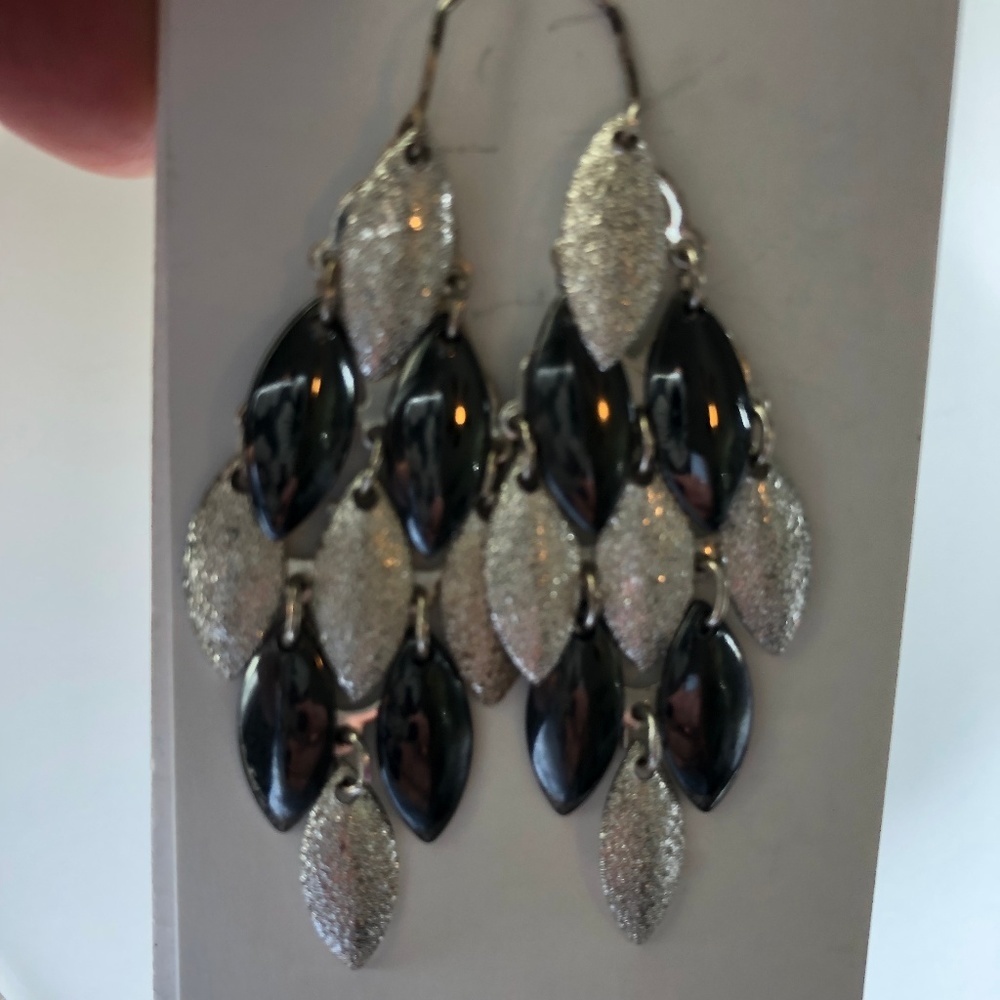 Dark Gray and Sliver Earrings